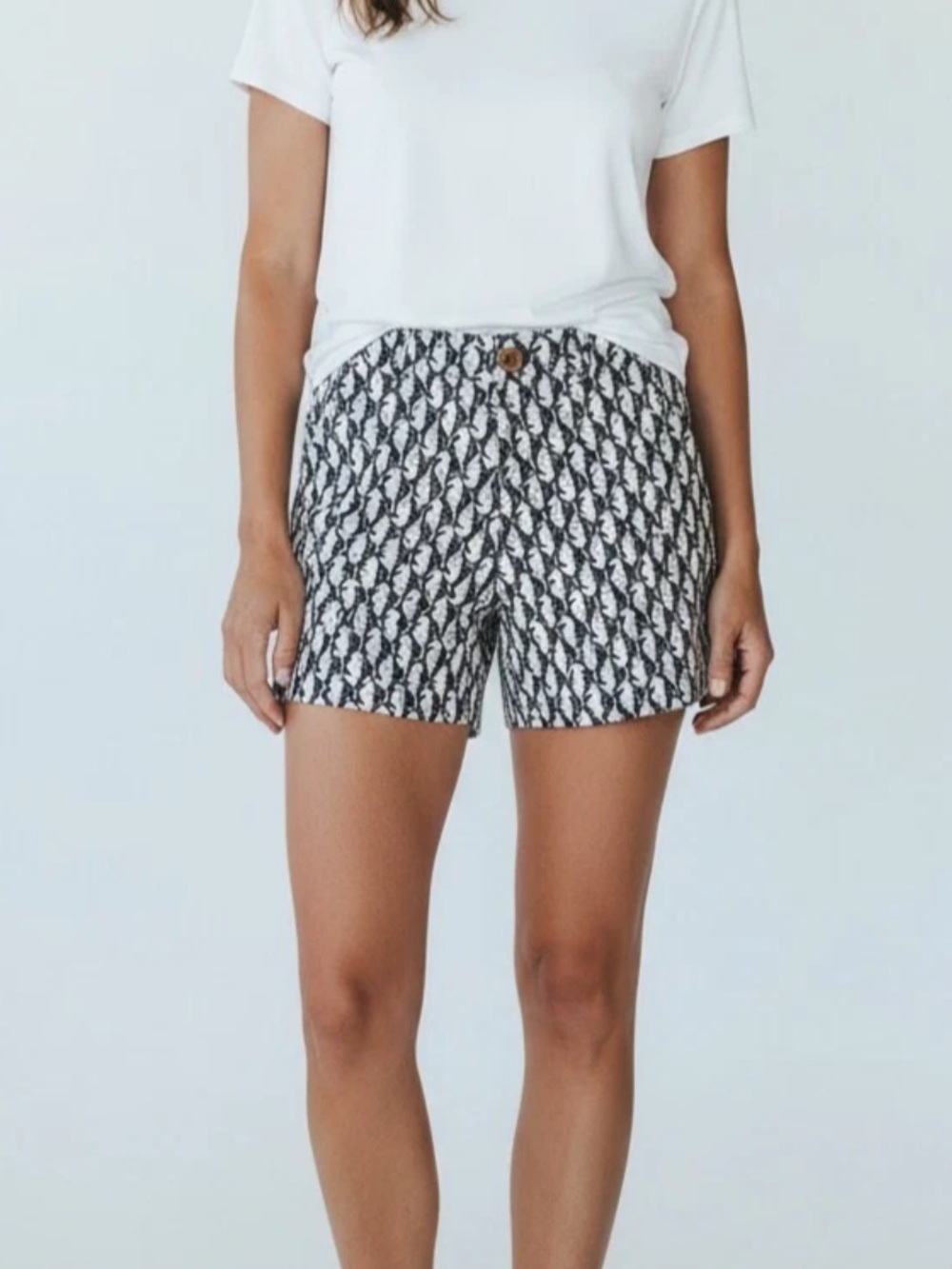 Old Navy Seahorse Print Chino Shorts-Blue/White-Size 8-3" Inseam-Nautical
